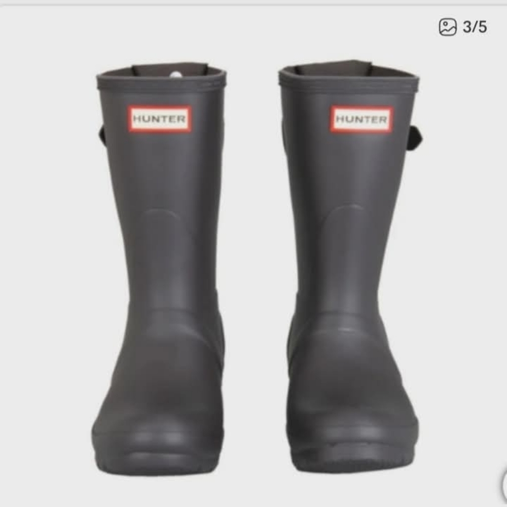 (Ew) Nib Hunter Ladies Original Short Back Adjustable Rain Boots